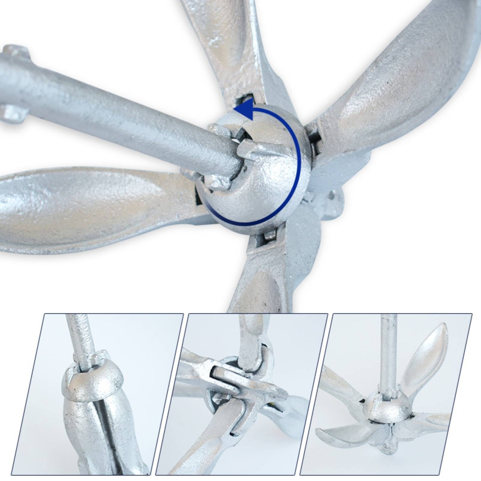 Fishing Kayak Anchor - 1.5 Kg Boat Anchor Rope Set